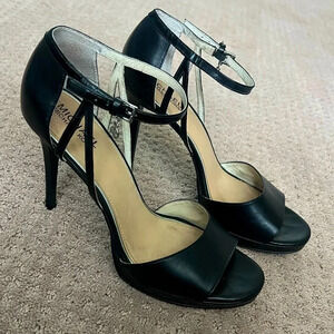 MICHAEL‎ KORS Belle Open Toe Leather Heels